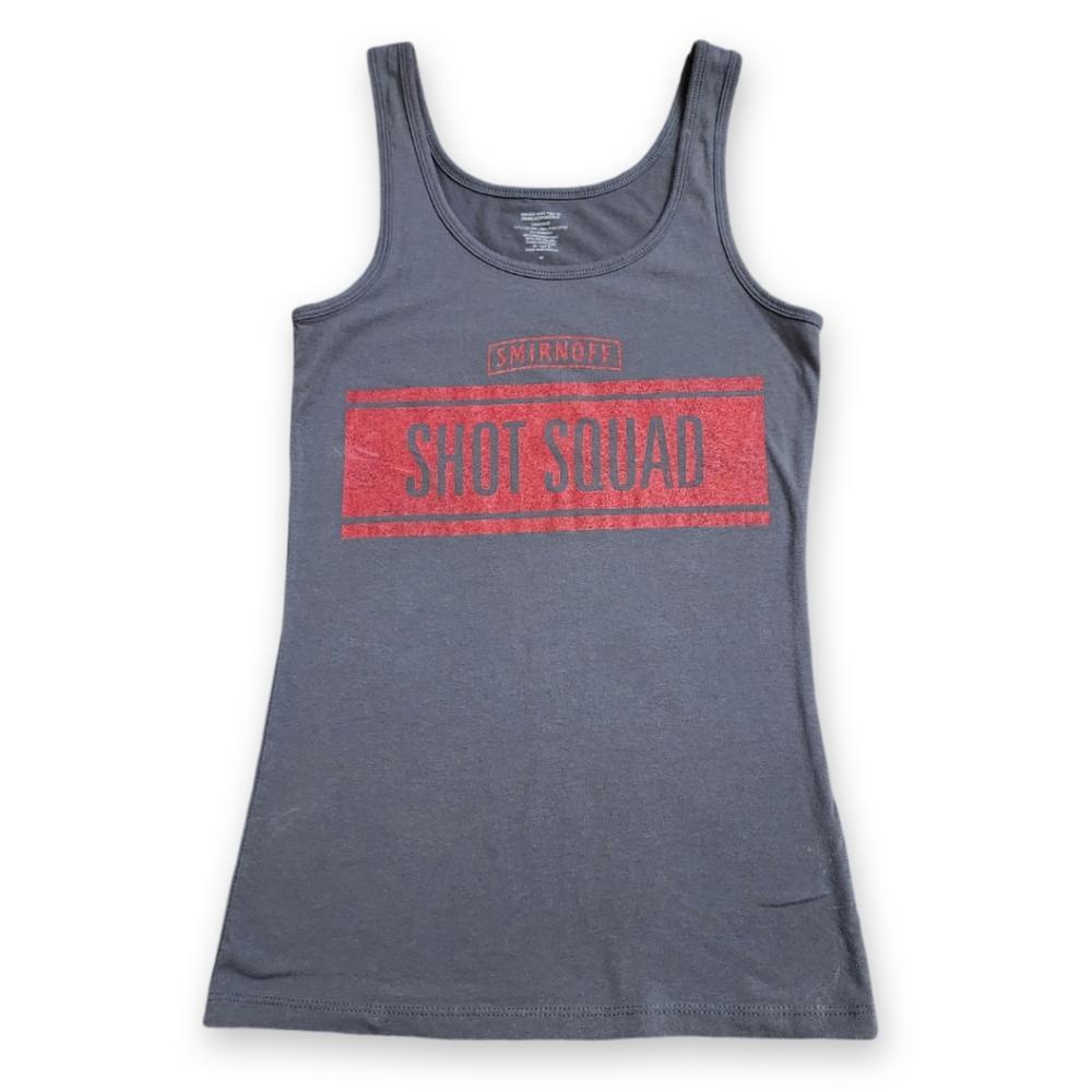 Grey/Red Smirnoff Shot Squad Tank Top, Women's M